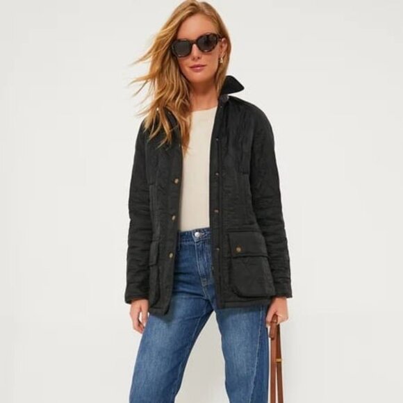NWT Barbour Black Wax Beadnell Quilted Jacket - Picture 1 of 15